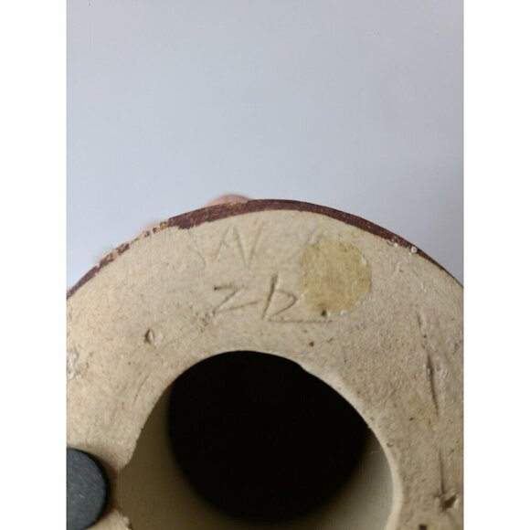 Vintage African Pottery Terracotta Candle Holder Stand Hand Painted Tribal Art - Picture 6 of 7